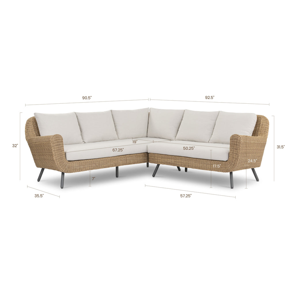 W&F Collection | Elba Outdoor Corner Sectional (Sand)