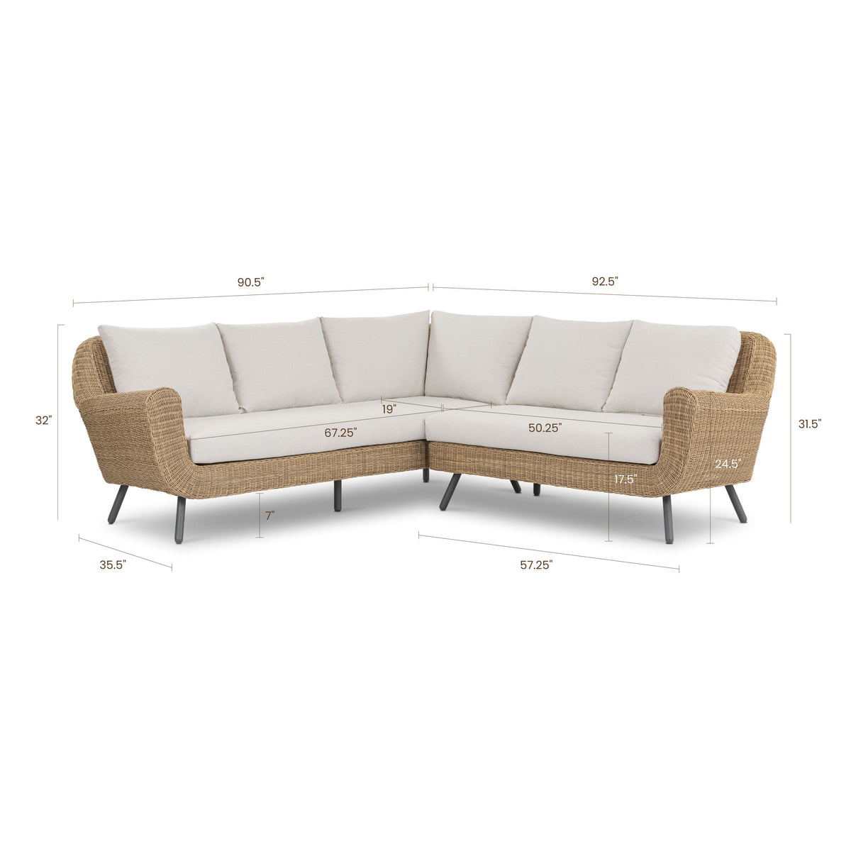 W&F Collection | Elba Outdoor Corner Sectional (Sand)