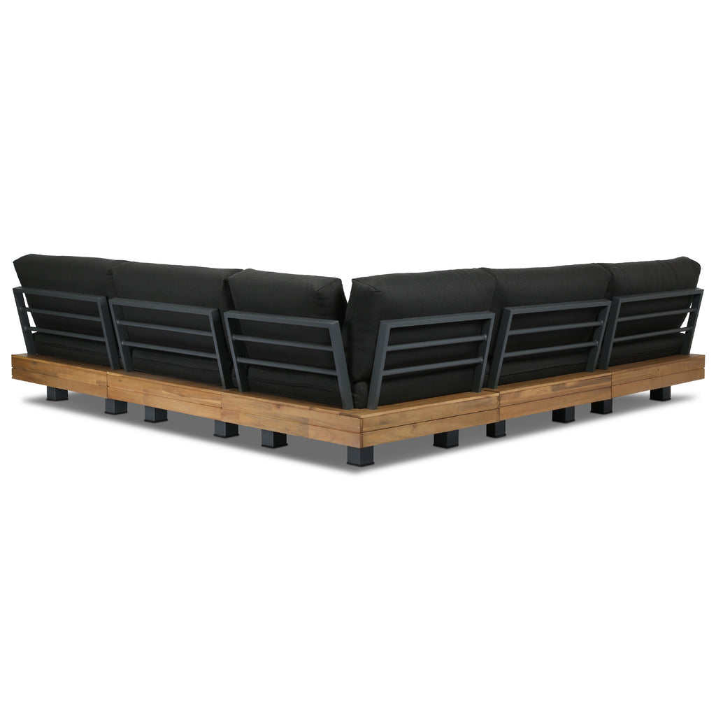 W&F Collection | Celenza Modular Full-Corner Sectional Set with Coffee Table (Dark Grey)