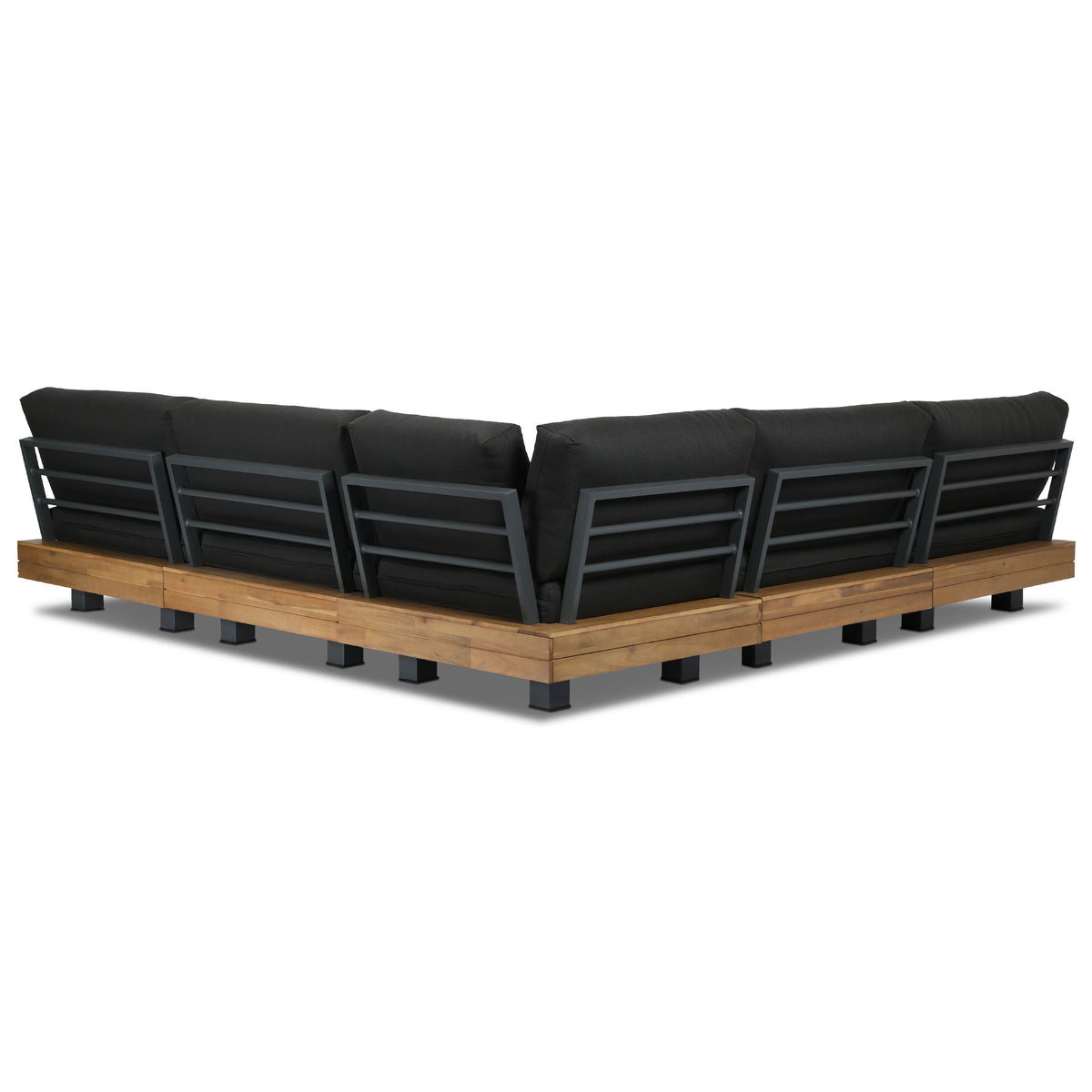 W&F Collection | Celenza Modular Full-Corner Sectional Set with Coffee Table (Dark Grey)