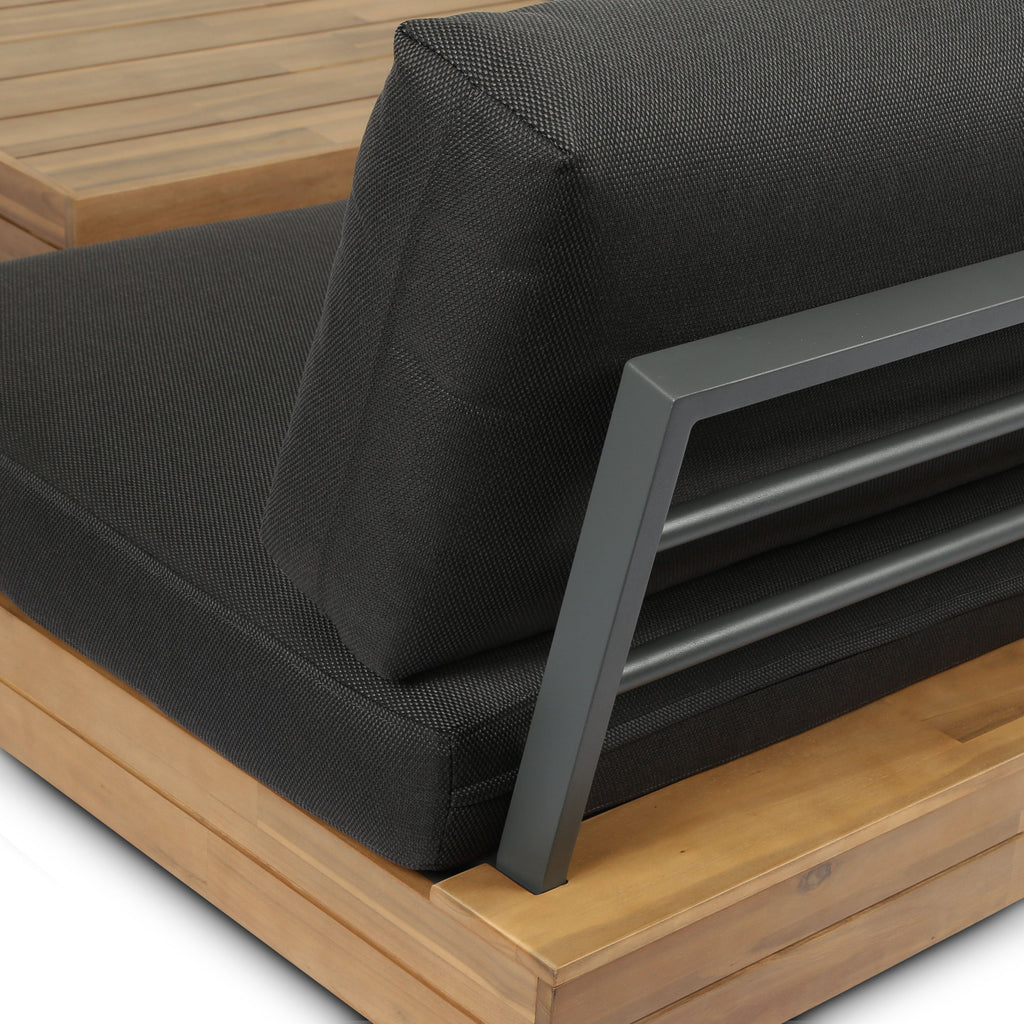 W&F Collection | Celenza Modular Full-Corner Sectional Set with Coffee Table (Dark Grey)