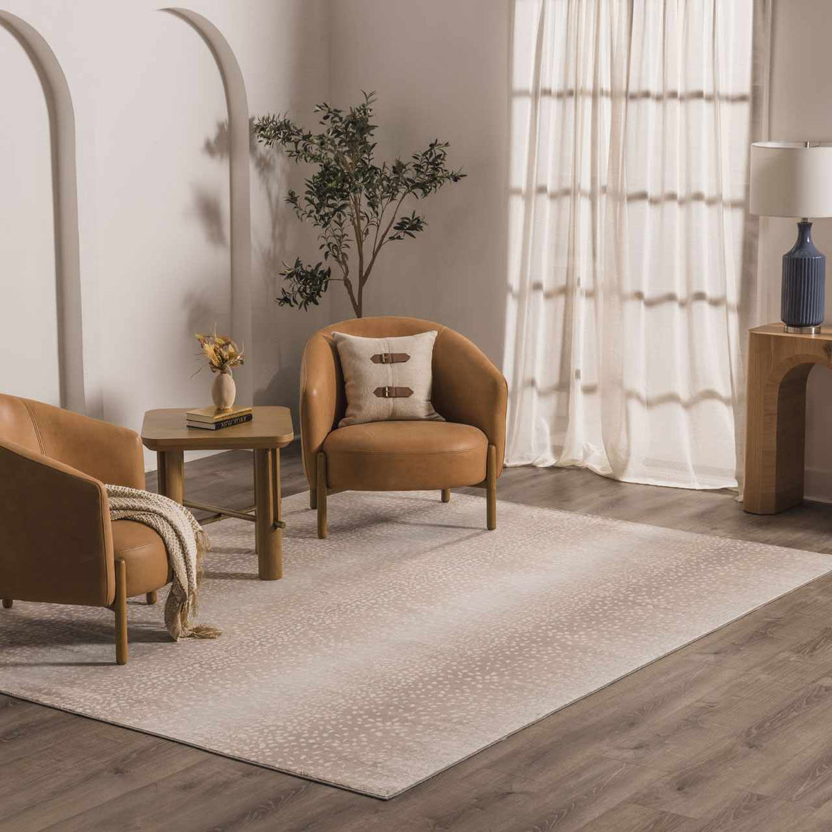 W&F Collection | Pointblank Tan Leopard Print Rug
