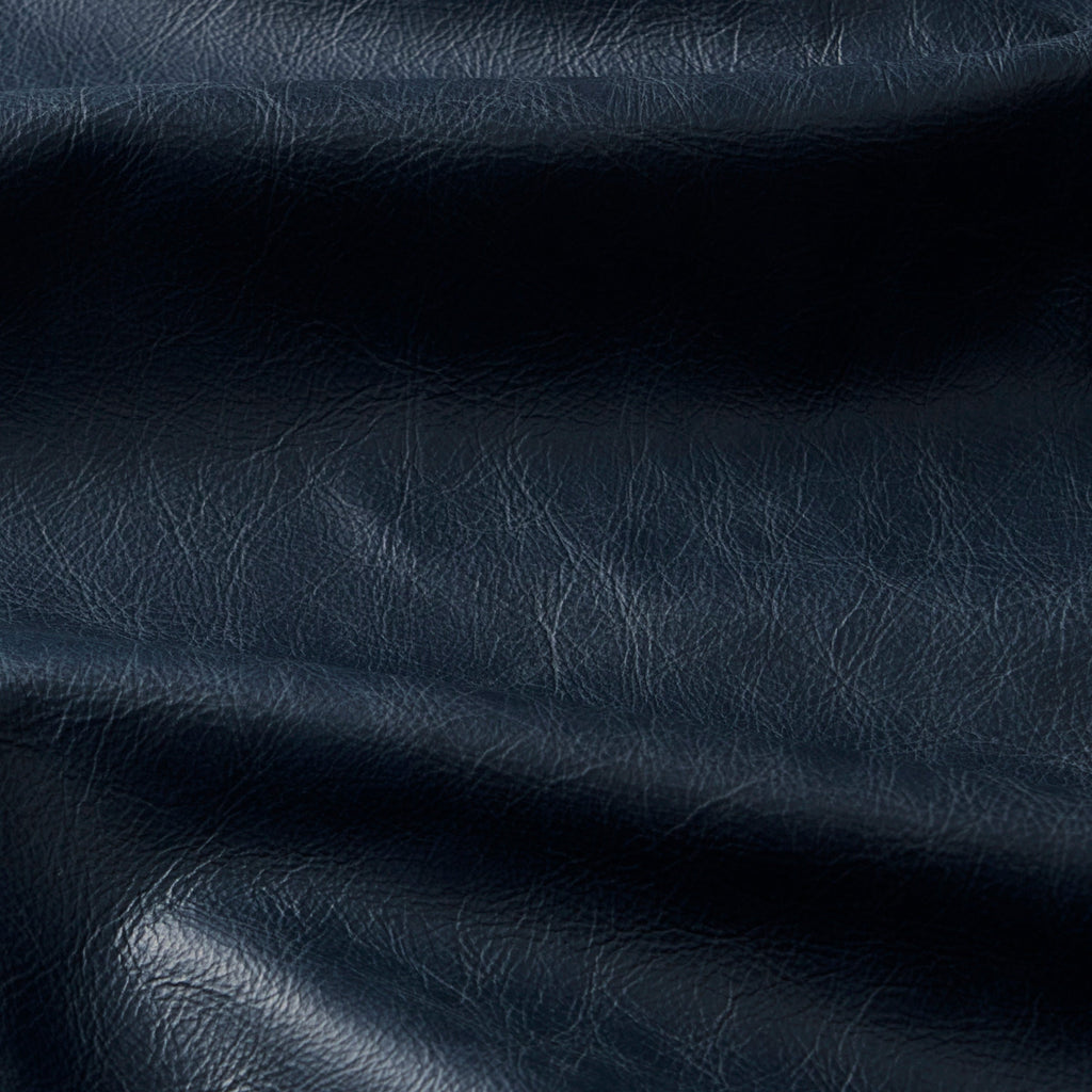 W&F Collection | Napa 72" Leather Apartment Sofa (Midnight Blue)
