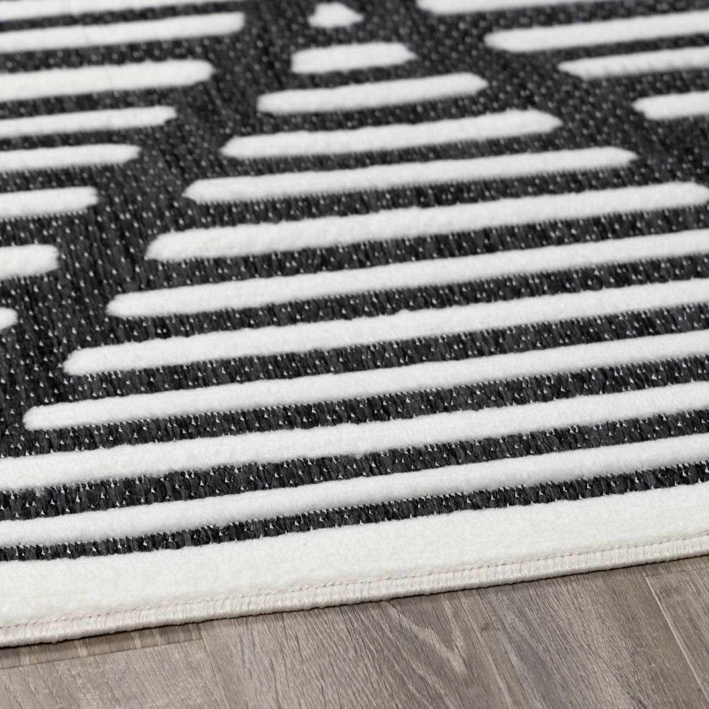W&F Collection | Anah 3D Black Outdoor Rug