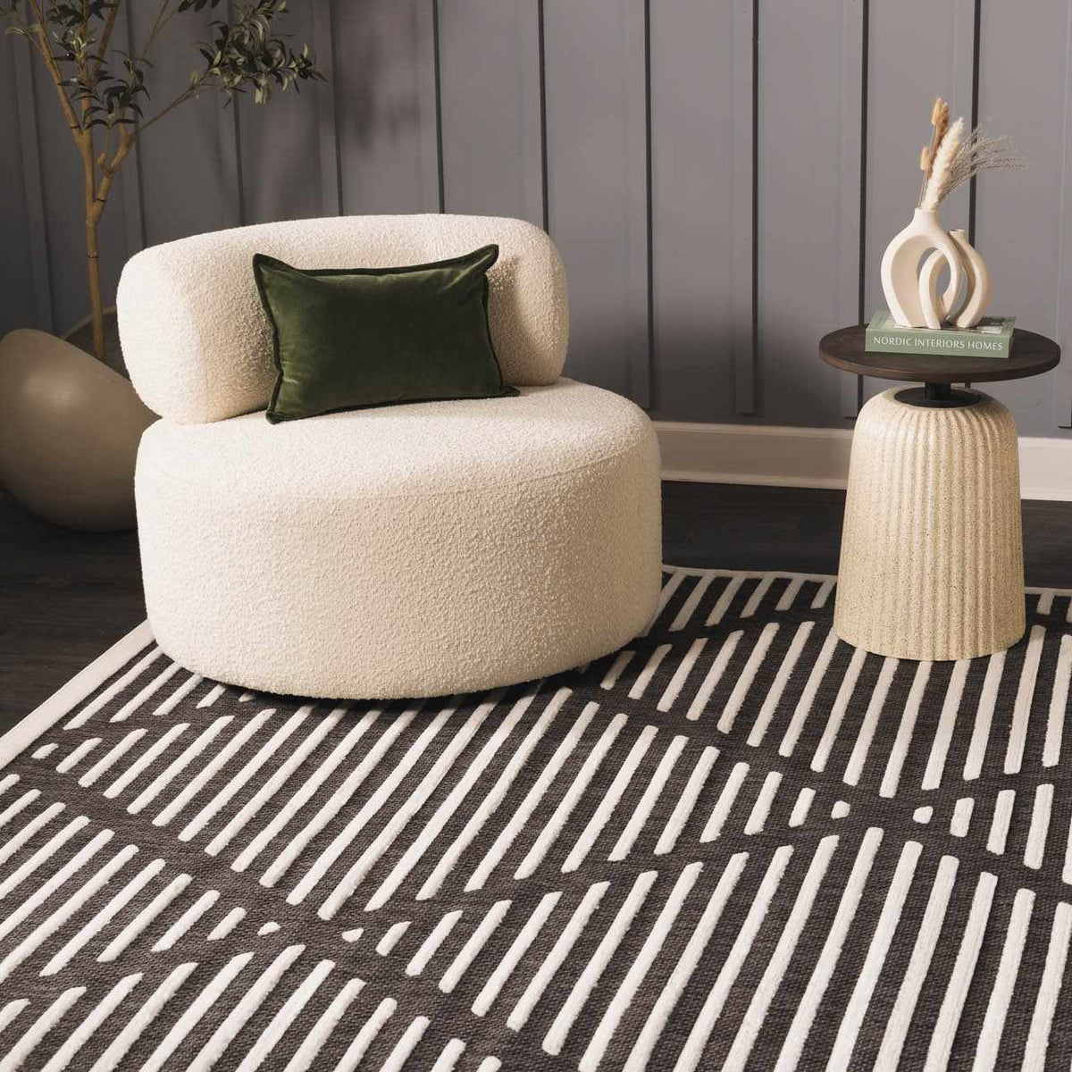 W&F Collection | Anah 3D Black Outdoor Rug