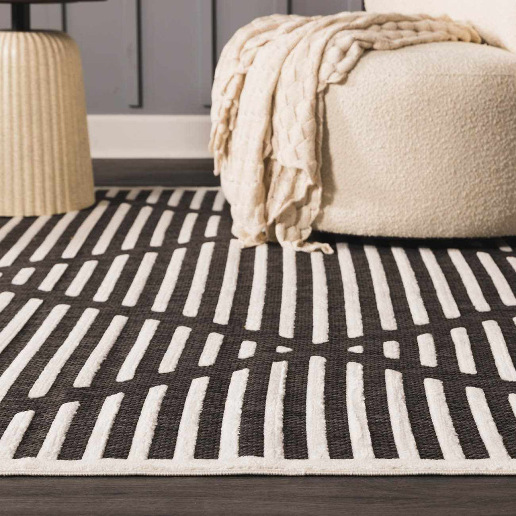 W&F Collection | Anah 3D Black Outdoor Rug