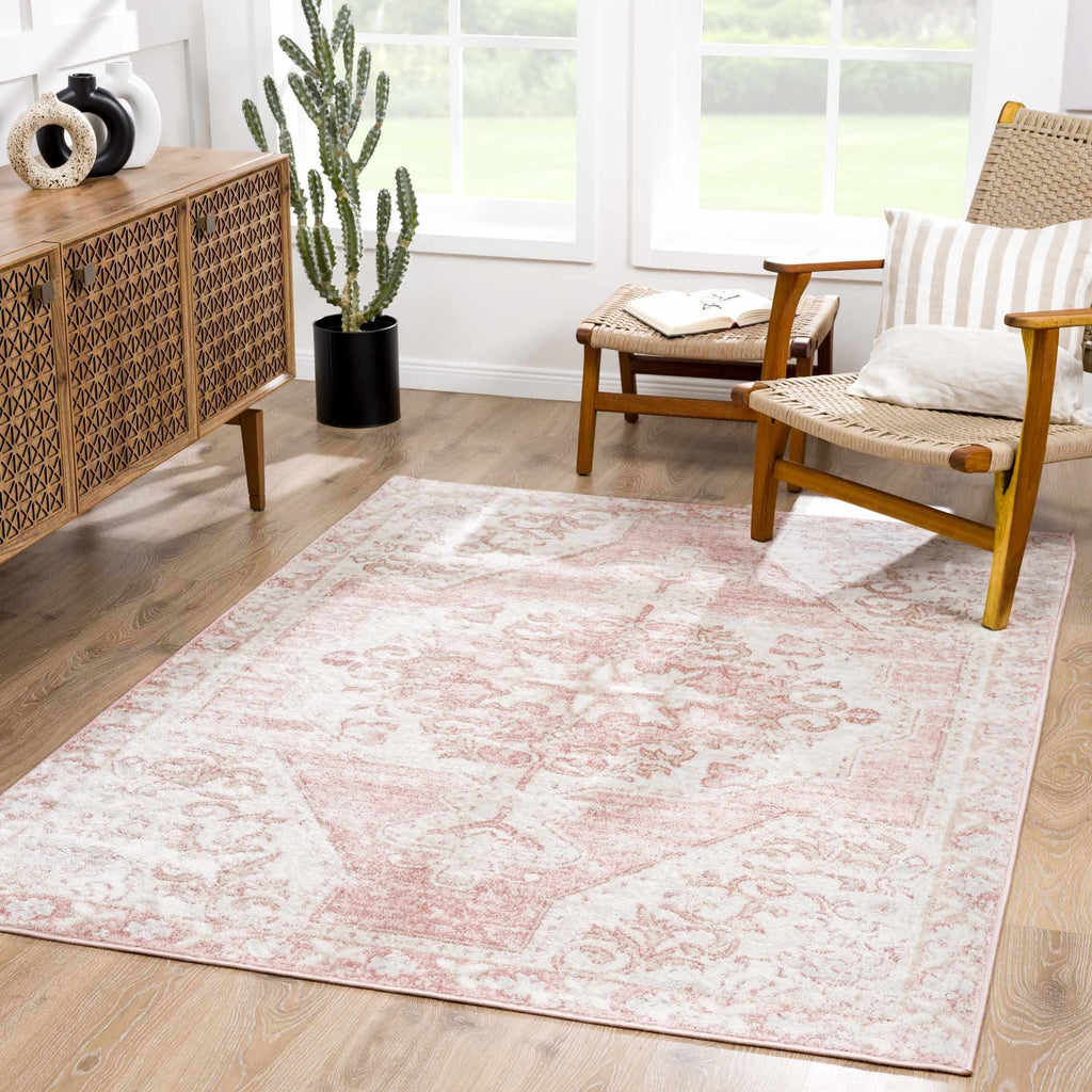 W&F Collection | Snead Pink Floral Rug