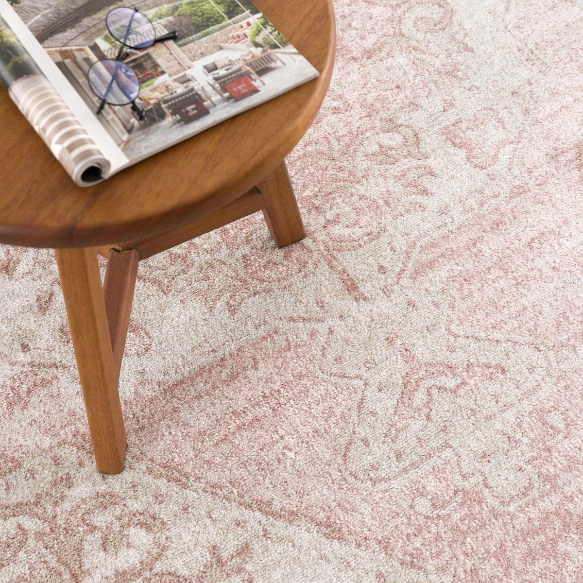 W&F Collection | Snead Pink Floral Rug