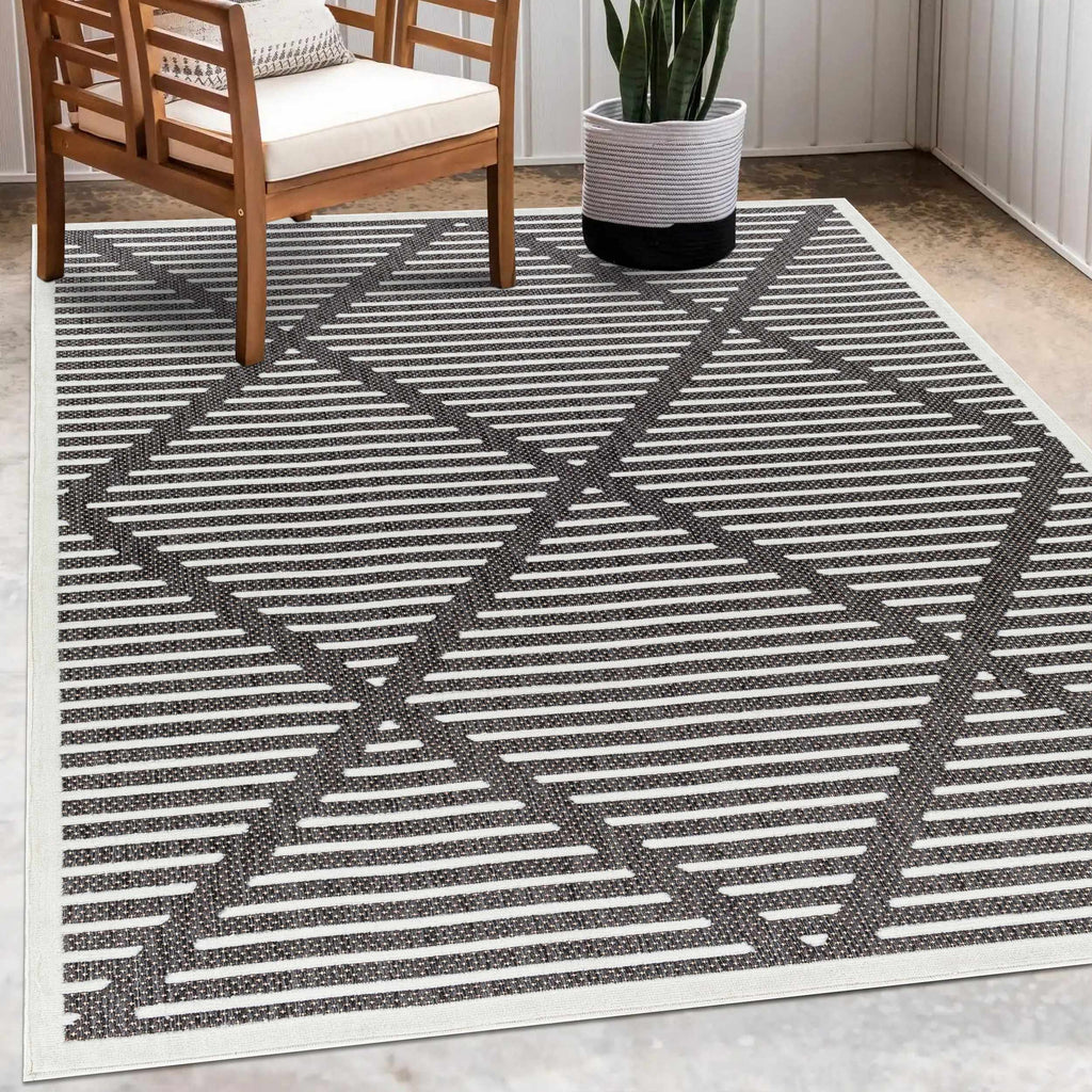 W&F Collection | Anah 3D Black Outdoor Rug