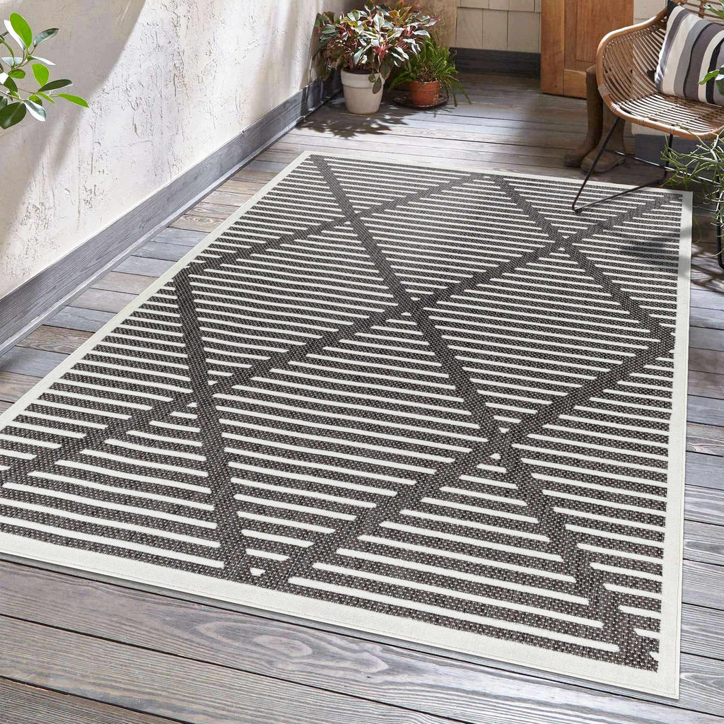 W&F Collection | Anah 3D Black Outdoor Rug