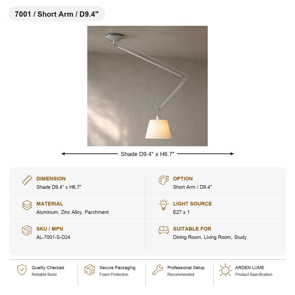 W&F Collection | Bauhaus Adjustable Swing Arm Pendant Light