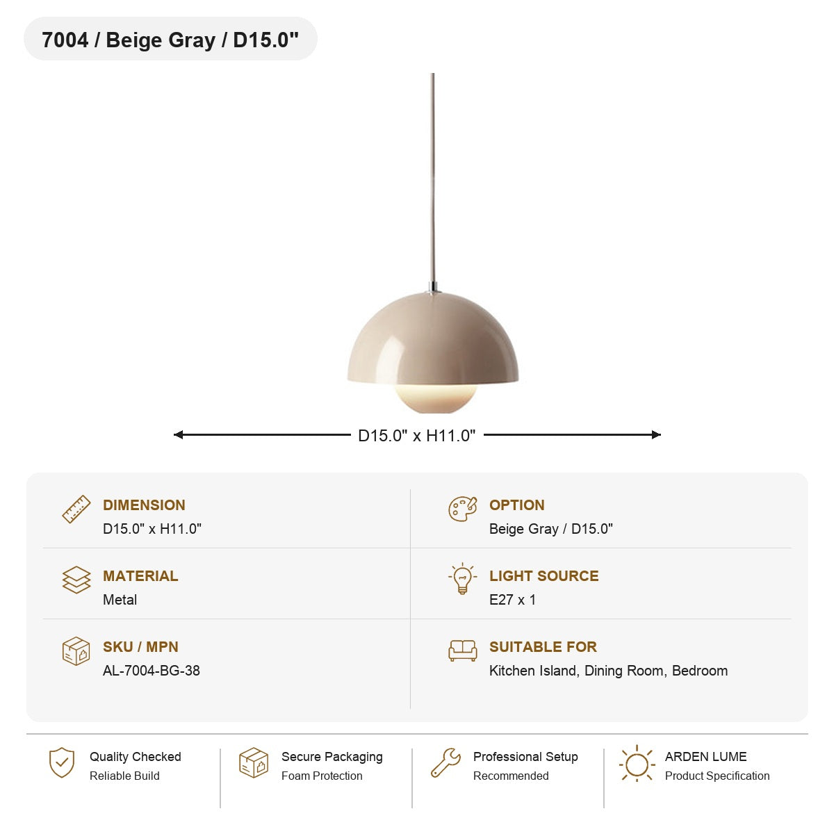 W&F Collection | Colorful Flowerpot Metal Dome Pendant Light