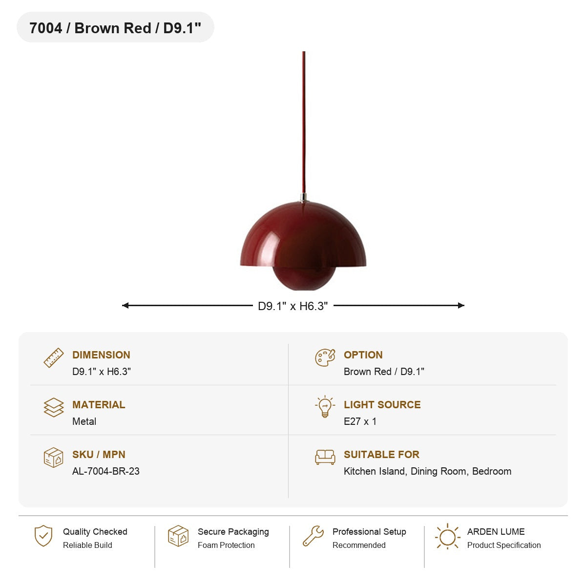 W&F Collection | Colorful Flowerpot Metal Dome Pendant Light