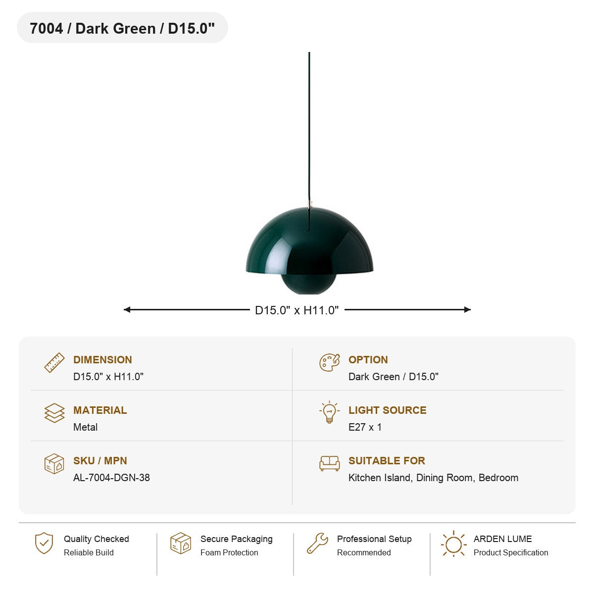 W&F Collection | Colorful Flowerpot Metal Dome Pendant Light