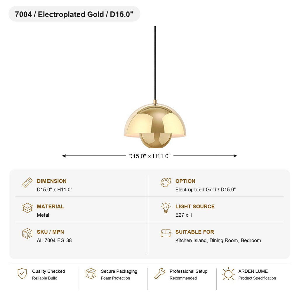 W&F Collection | Colorful Flowerpot Metal Dome Pendant Light