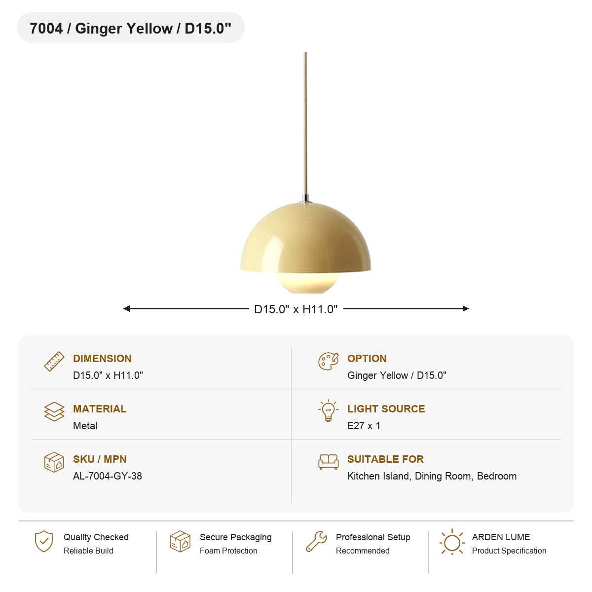 W&F Collection | Colorful Flowerpot Metal Dome Pendant Light