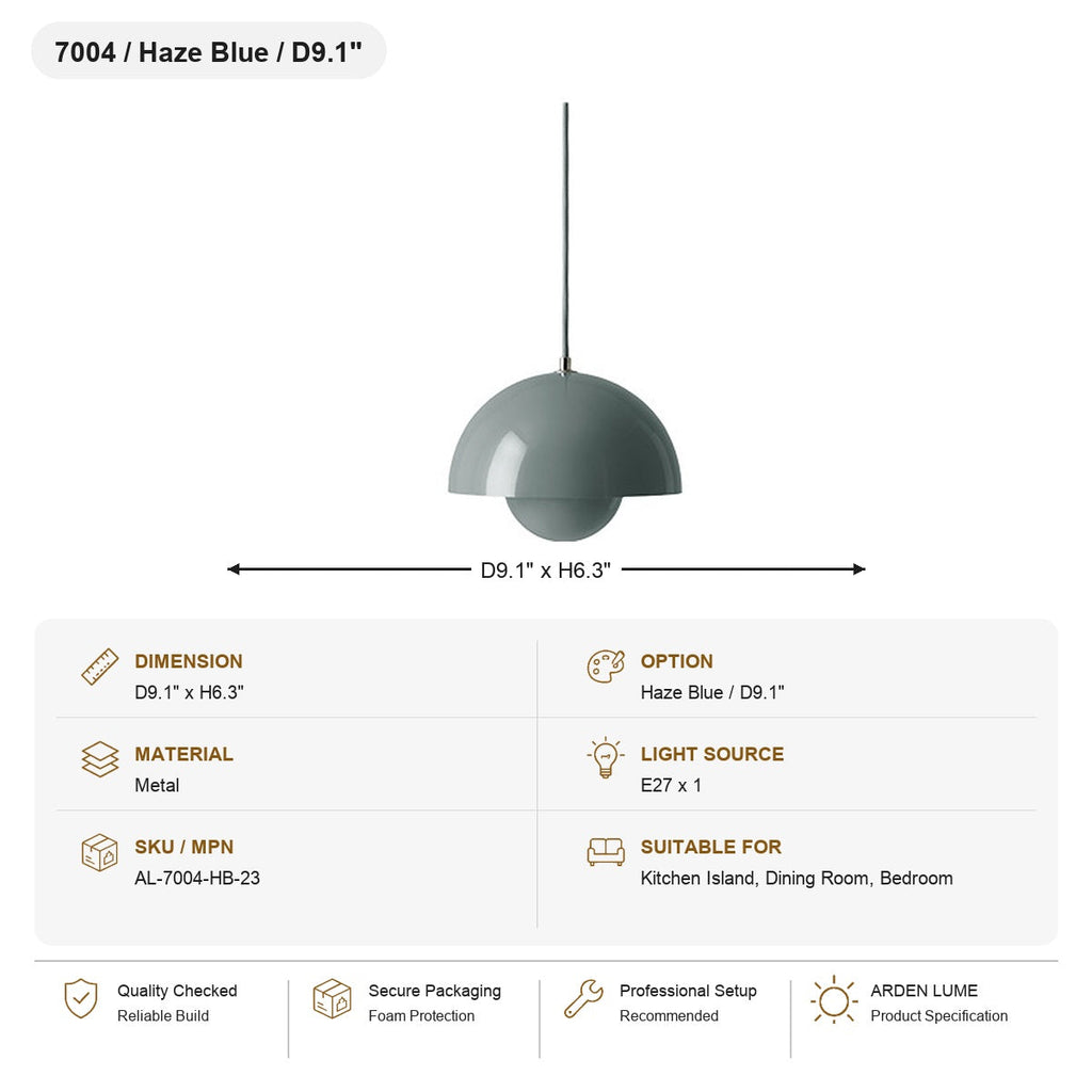 W&F Collection | Colorful Flowerpot Metal Dome Pendant Light