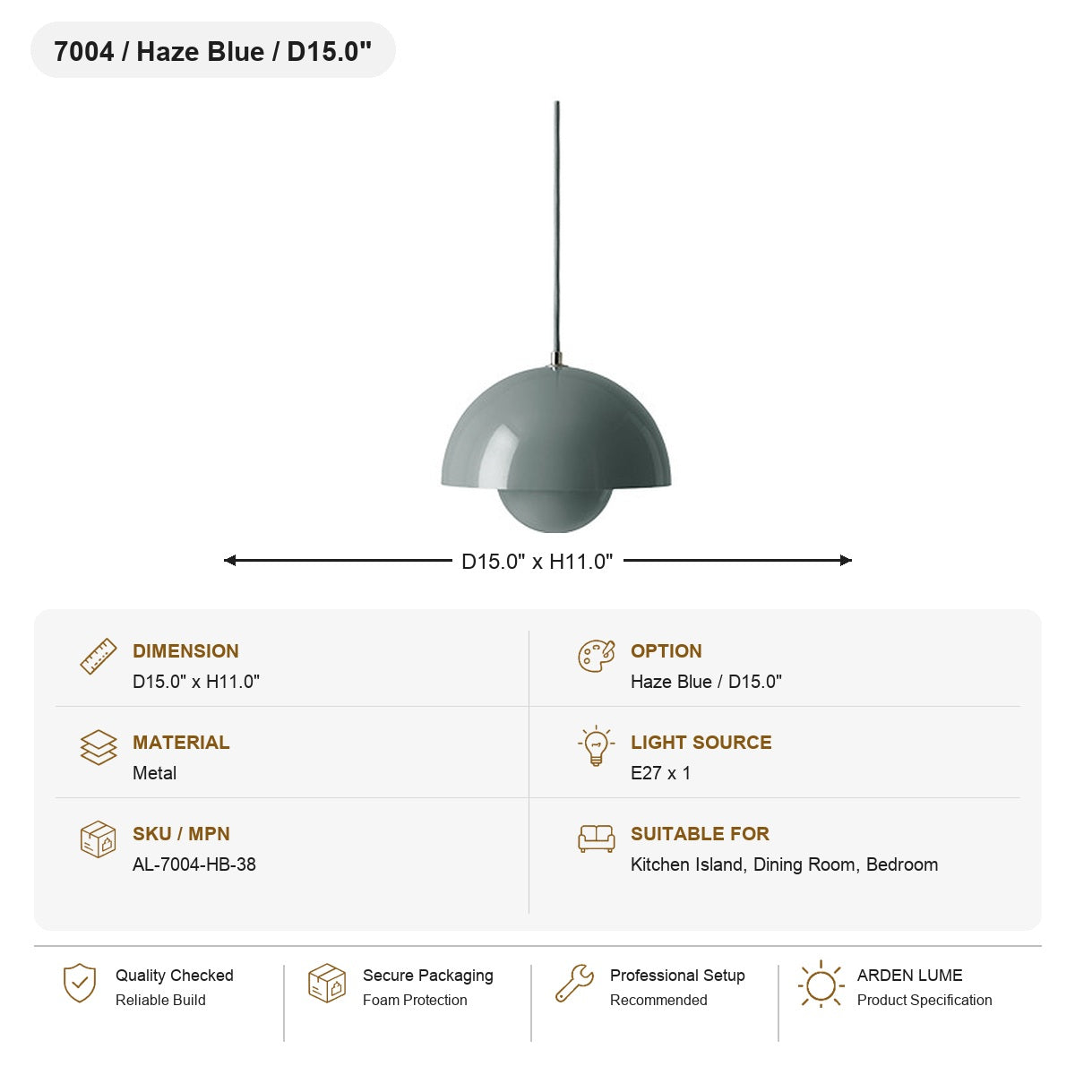 W&F Collection | Colorful Flowerpot Metal Dome Pendant Light