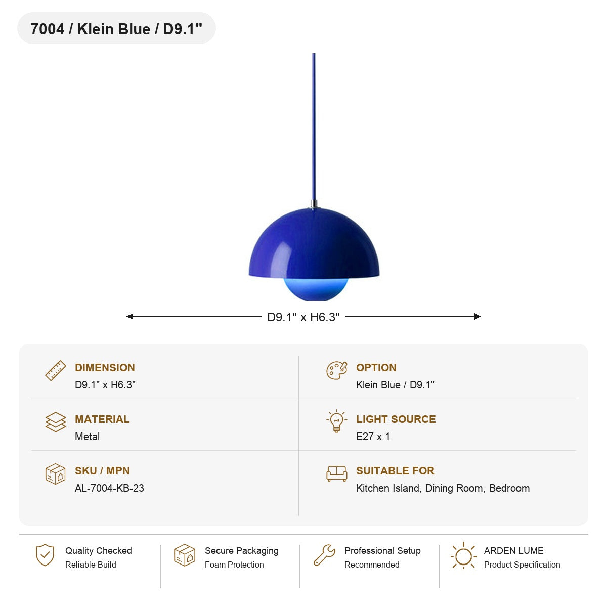 W&F Collection | Colorful Flowerpot Metal Dome Pendant Light