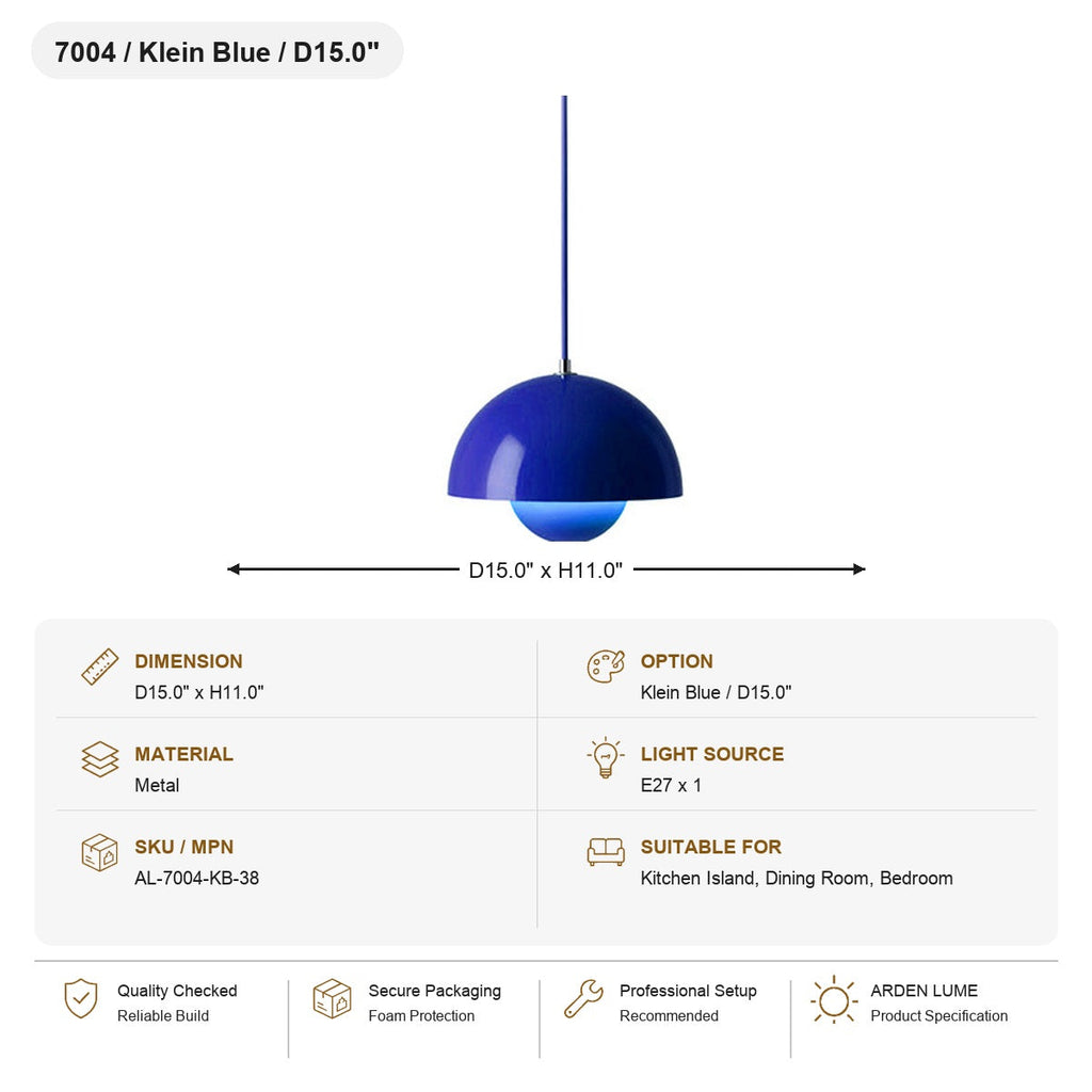 W&F Collection | Colorful Flowerpot Metal Dome Pendant Light