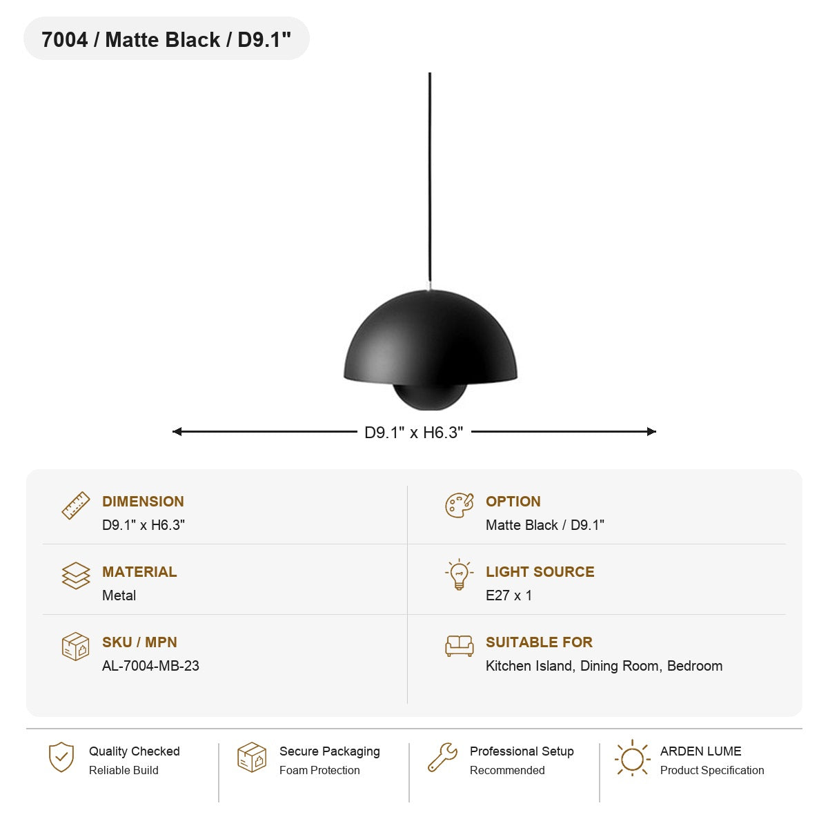 W&F Collection | Colorful Flowerpot Metal Dome Pendant Light