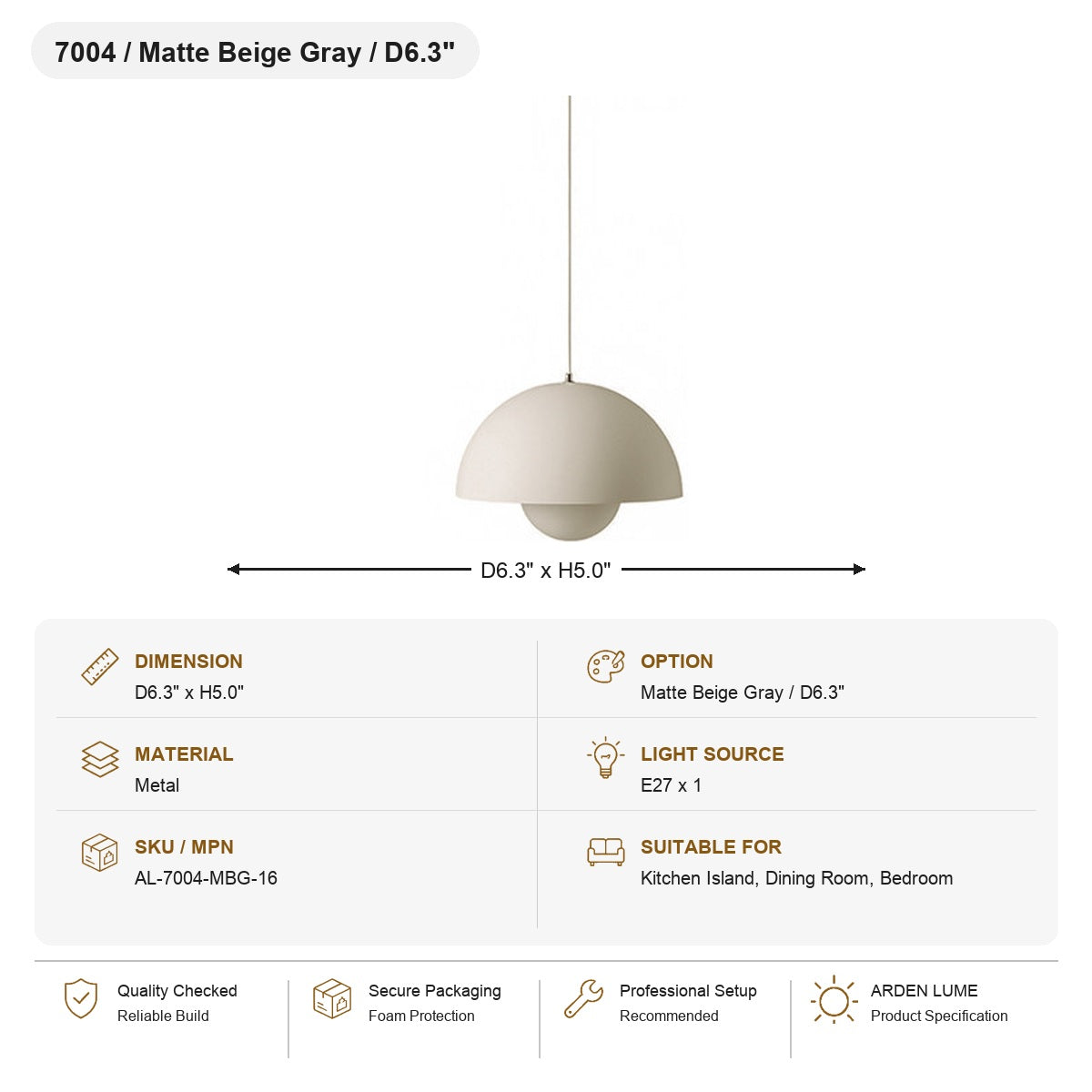 W&F Collection | Colorful Flowerpot Metal Dome Pendant Light