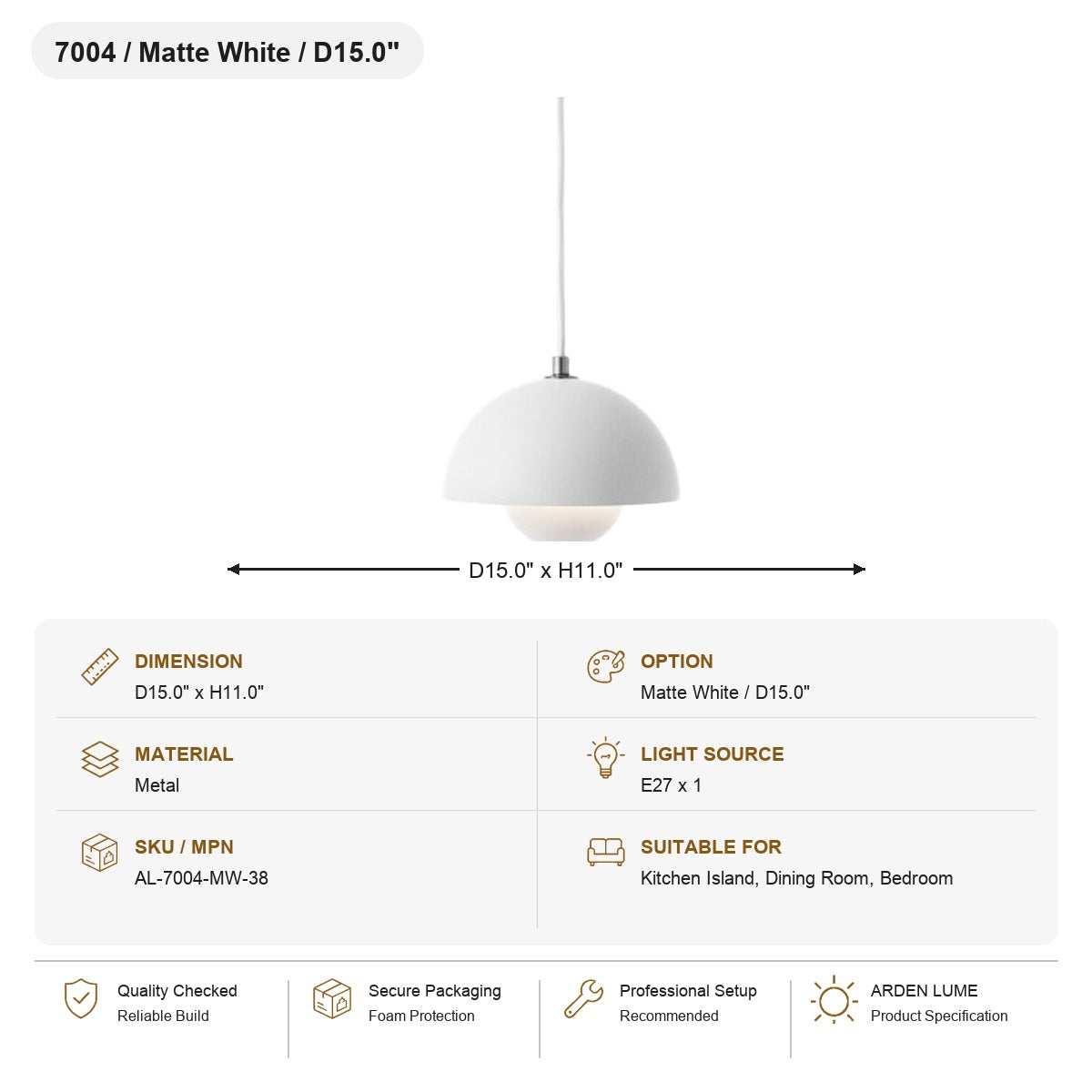 W&F Collection | Colorful Flowerpot Metal Dome Pendant Light