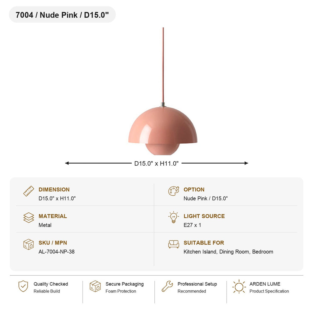 W&F Collection | Colorful Flowerpot Metal Dome Pendant Light