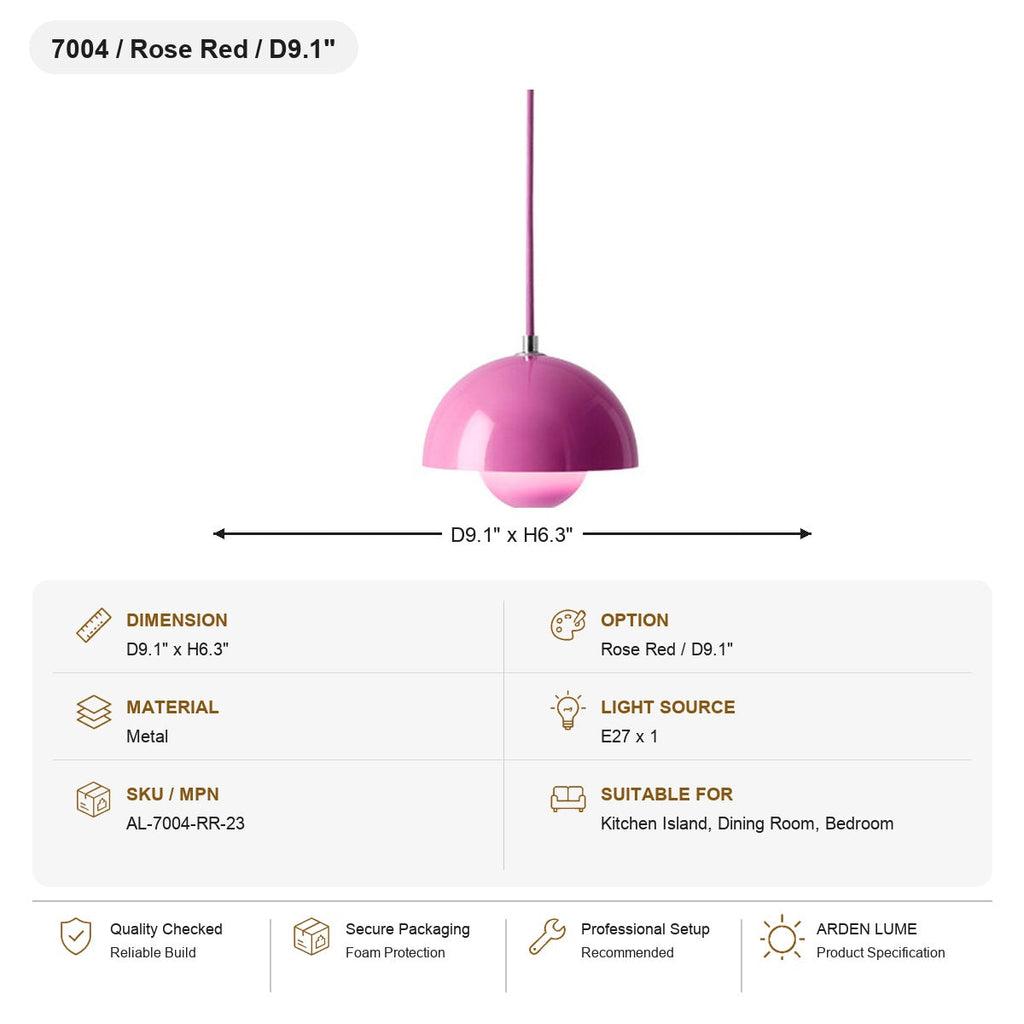 W&F Collection | Colorful Flowerpot Metal Dome Pendant Light