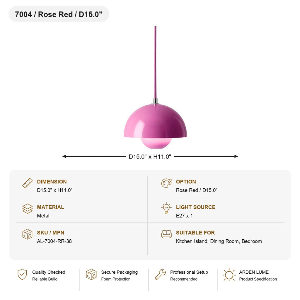 W&F Collection | Colorful Flowerpot Metal Dome Pendant Light