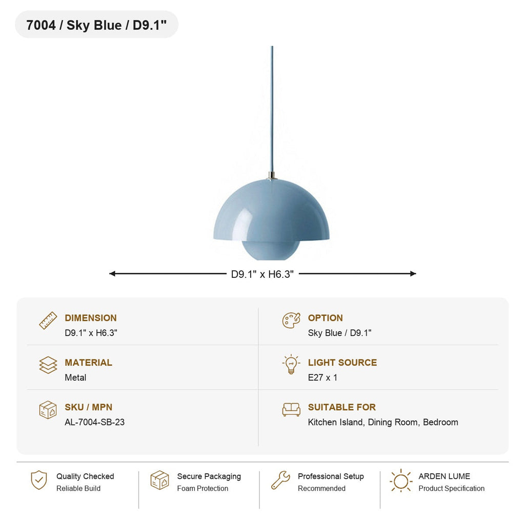 W&F Collection | Colorful Flowerpot Metal Dome Pendant Light