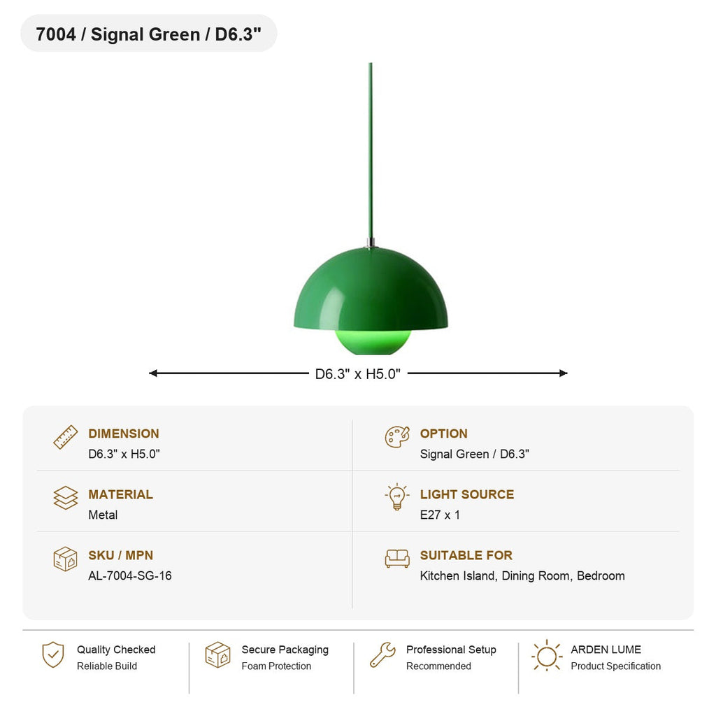 W&F Collection | Colorful Flowerpot Metal Dome Pendant Light