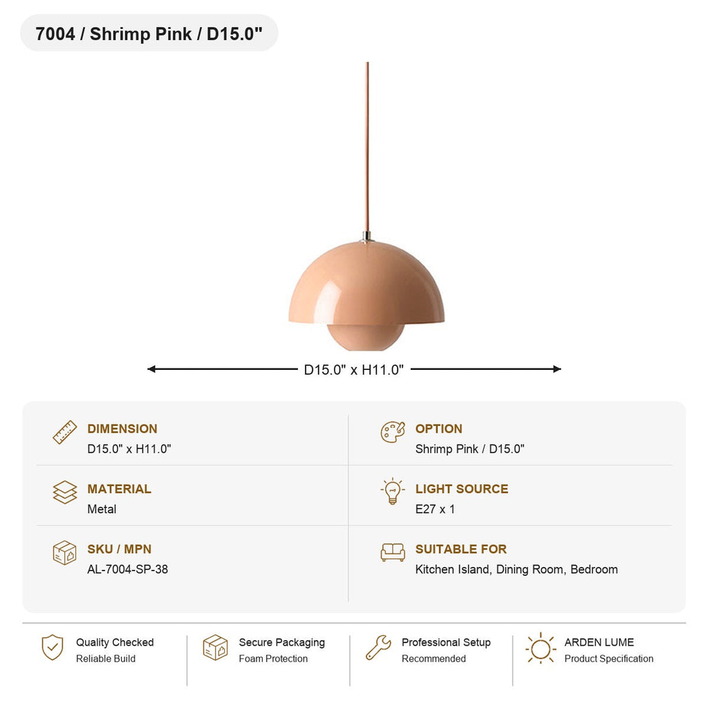 W&F Collection | Colorful Flowerpot Metal Dome Pendant Light