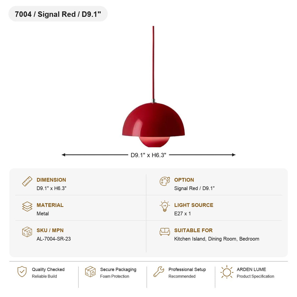 W&F Collection | Colorful Flowerpot Metal Dome Pendant Light