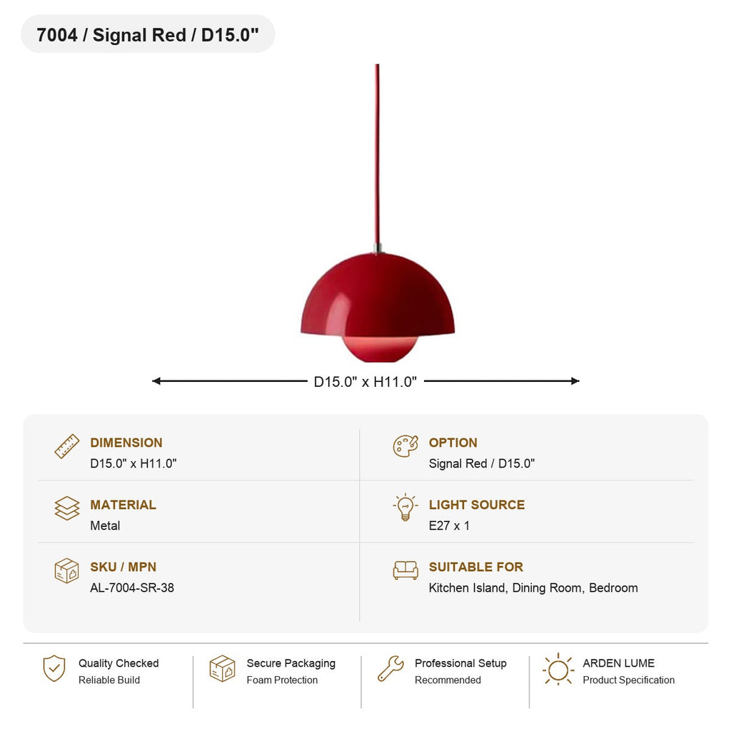 W&F Collection | Colorful Flowerpot Metal Dome Pendant Light