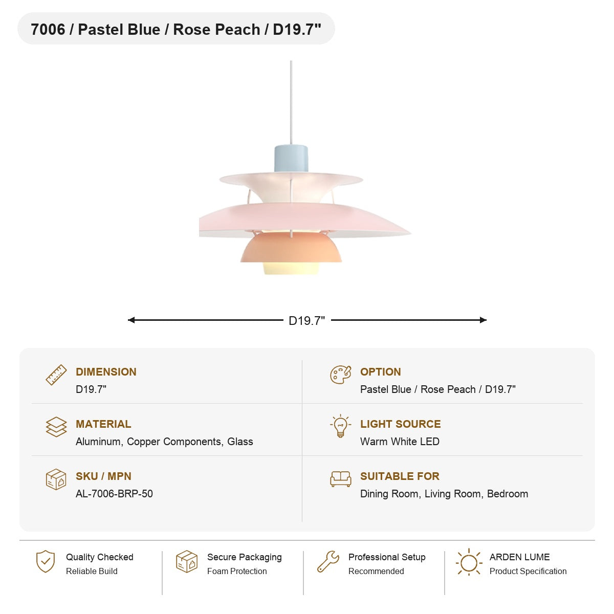 W&F Collection | Colorful Layered Metal P5 Pendant Light