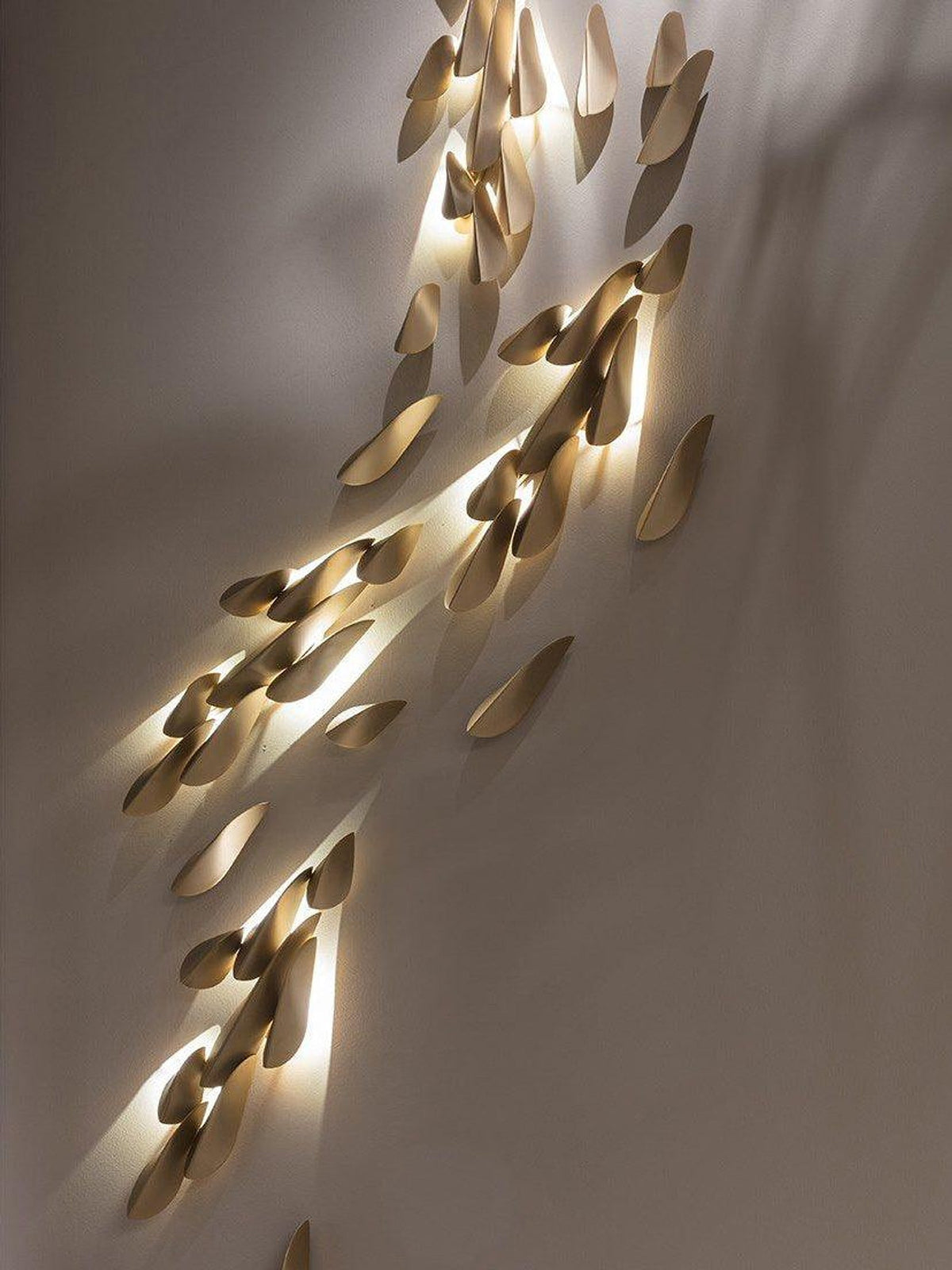 W&F Collection | Anodine Brass Leaf LED Wall Art Sconce
