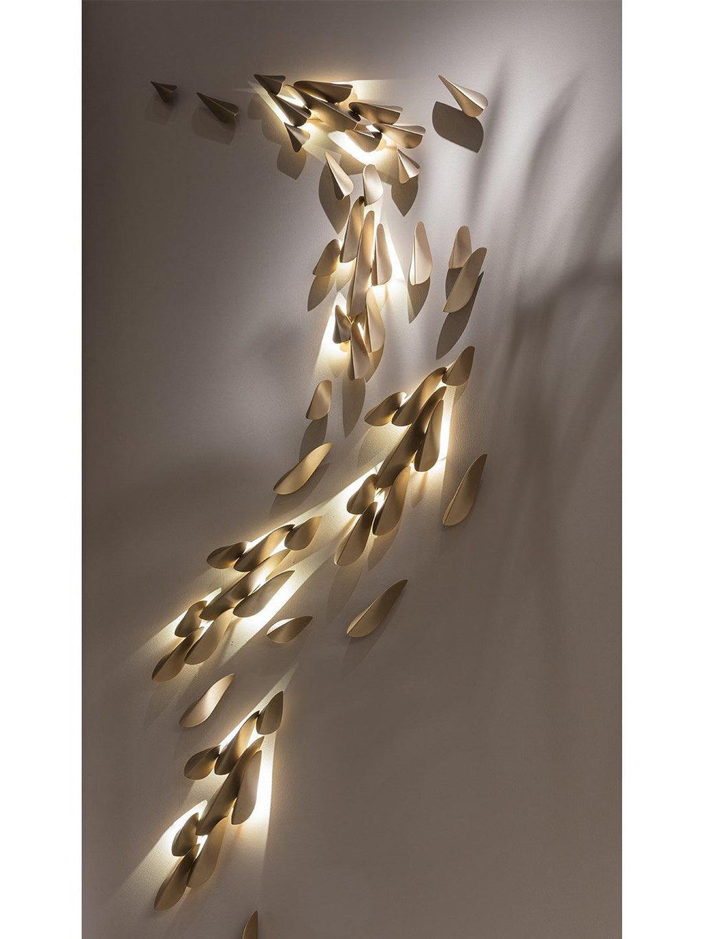 W&F Collection | Anodine Brass Leaf LED Wall Art Sconce