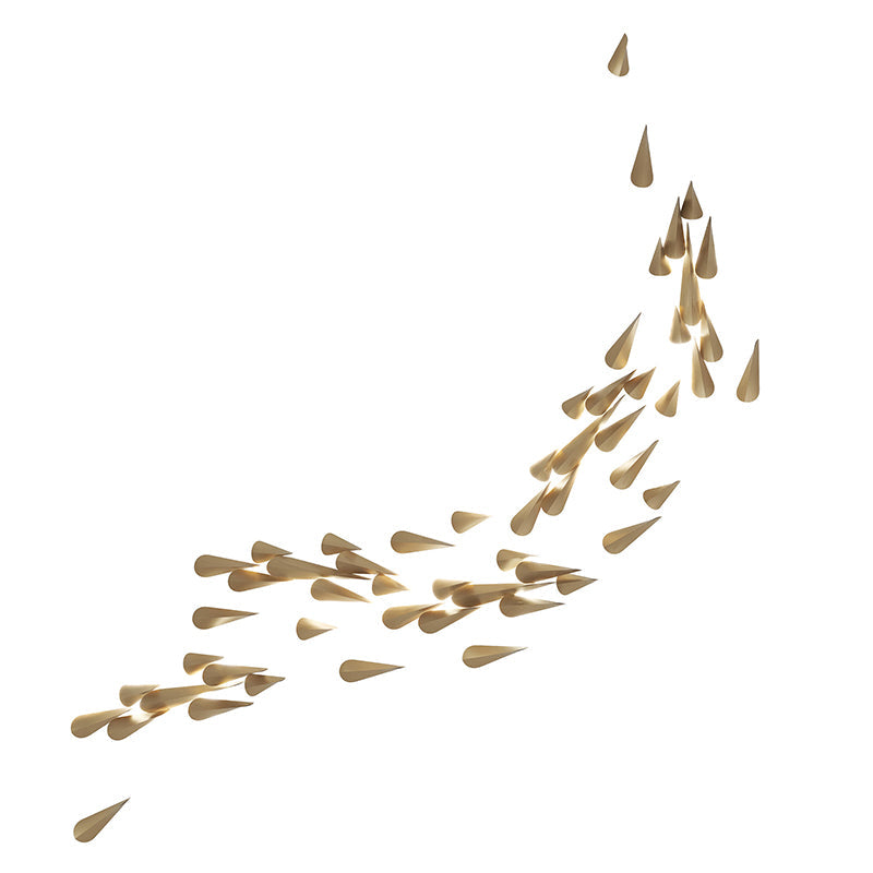 W&F Collection | Anodine Brass Leaf LED Wall Art Sconce