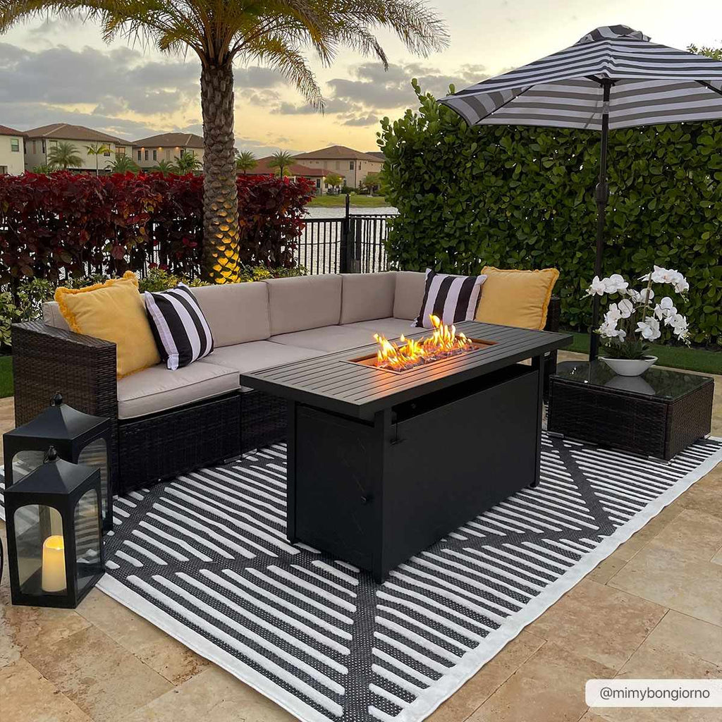 W&F Collection | Anah 3D Black Outdoor Rug