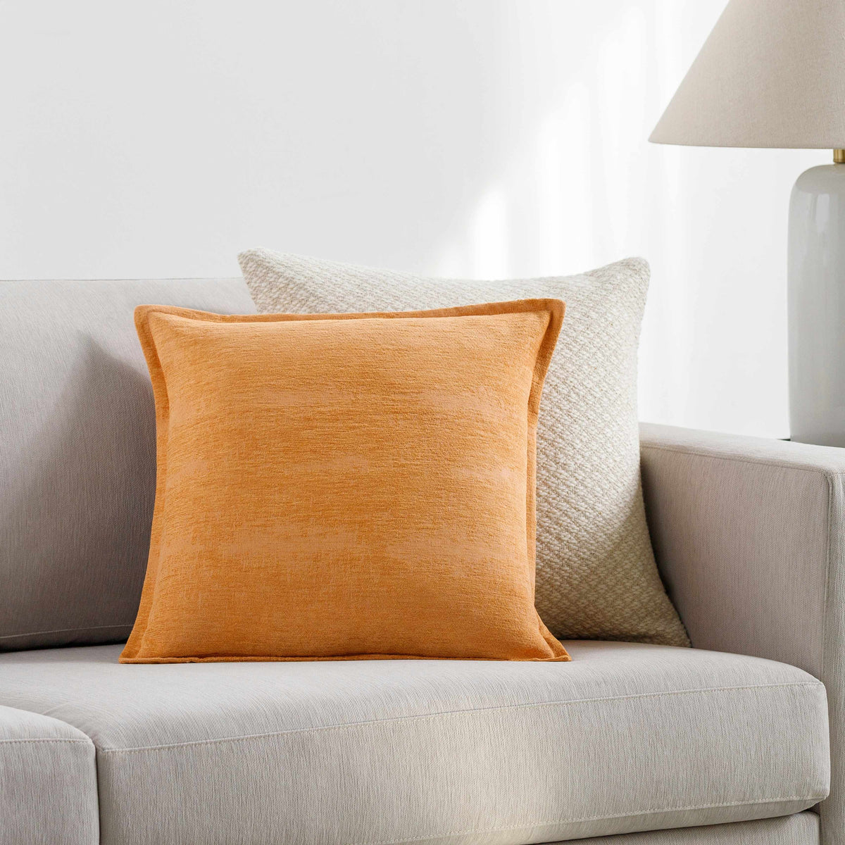 W&F Collection | Chunky Burnt Orange Square Throw Pillow
