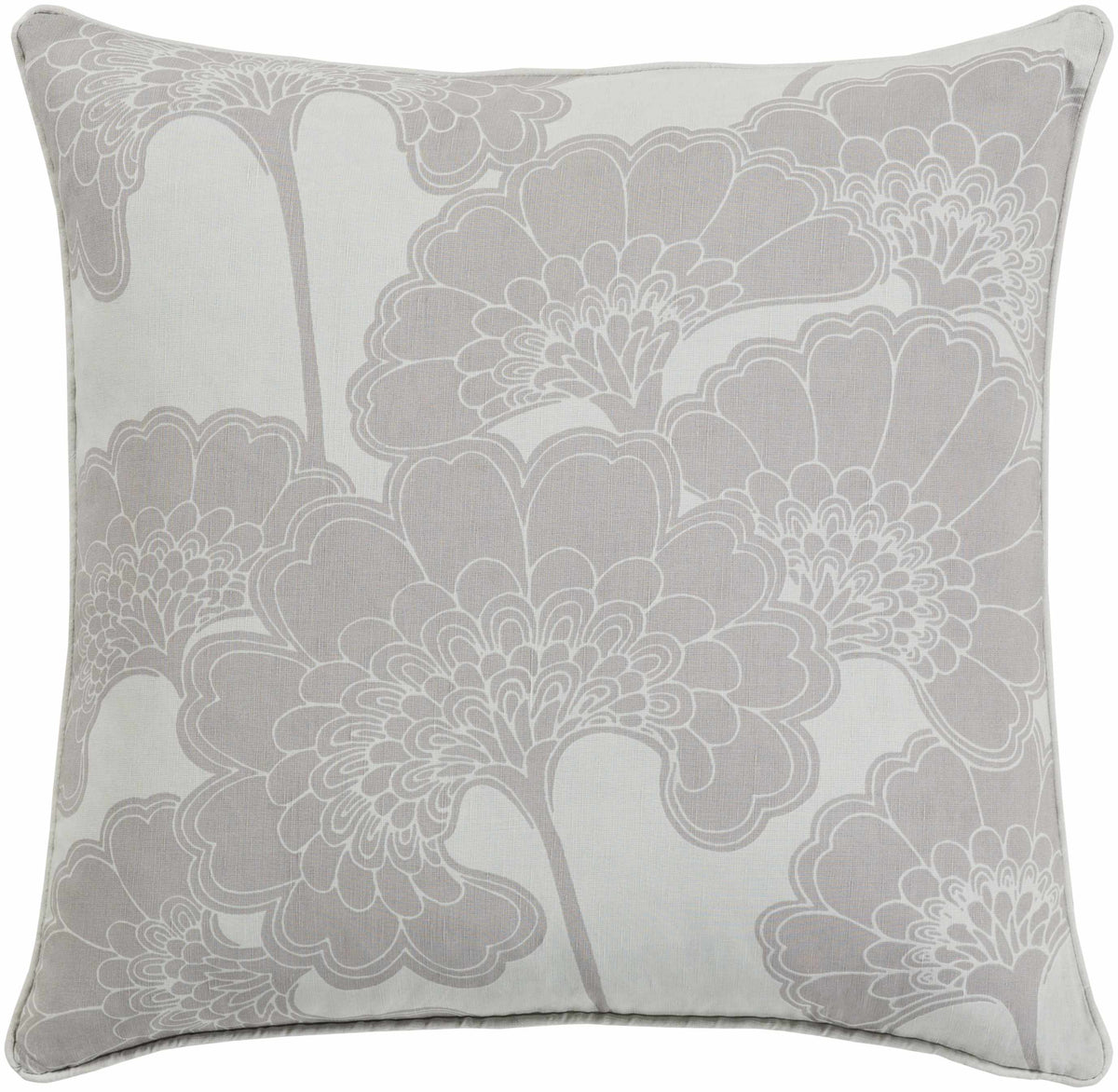 W&F Collection | Cookley Gray Floral Throw Pillow