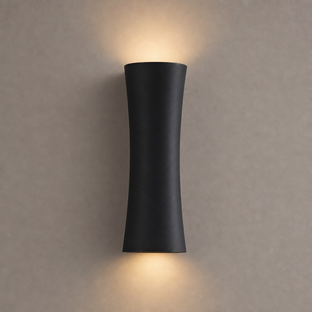 W&F Collection | Black Hourglass Up/Down LED Wall Sconce