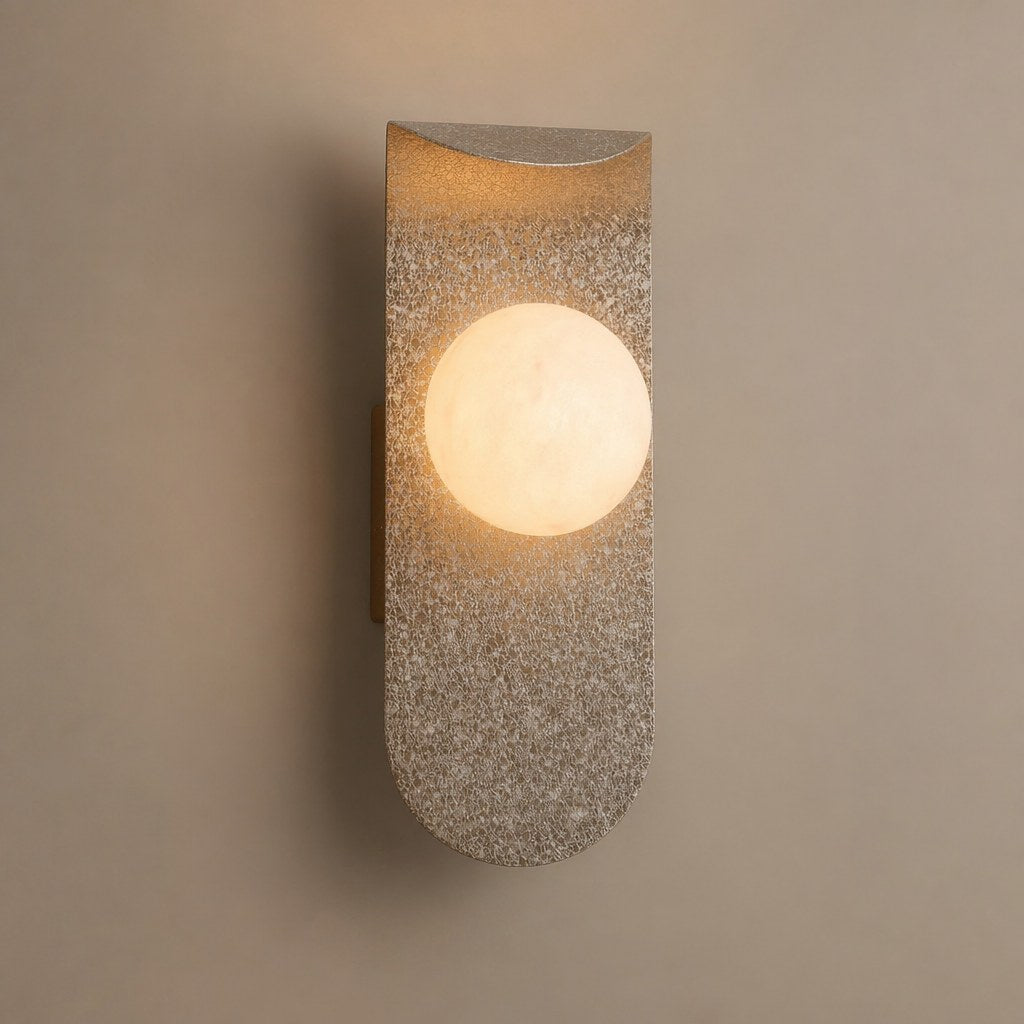 W&F Collection | Crackle Gold Alabaster Wall Sconce