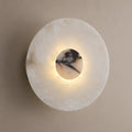 W&F Collection | Alabaster and Marble Round Wall Sconce