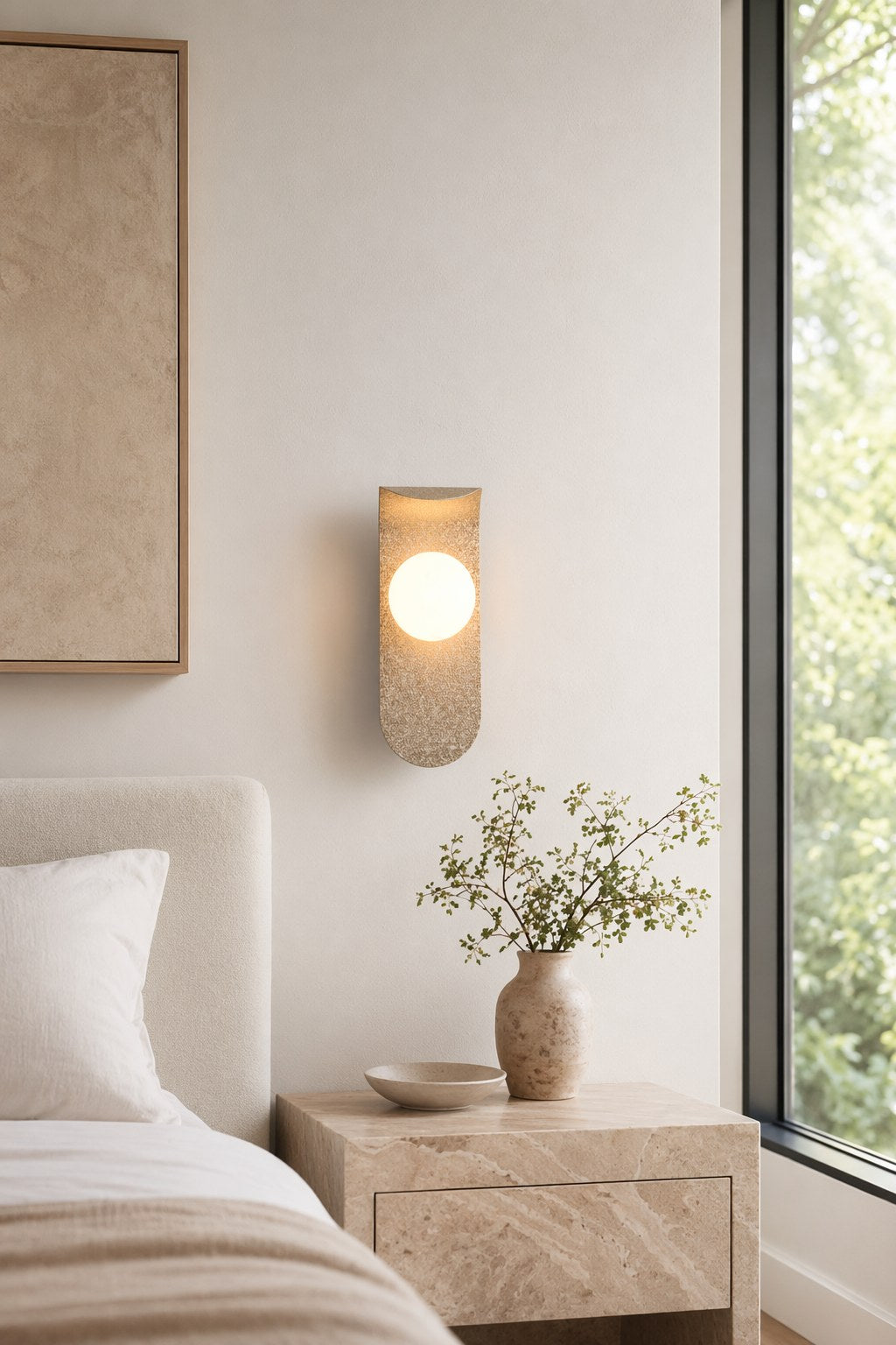 W&F Collection | Crackle Gold Alabaster Wall Sconce