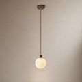 W&F Collection | Alabaster Globe Walnut Pendant Light