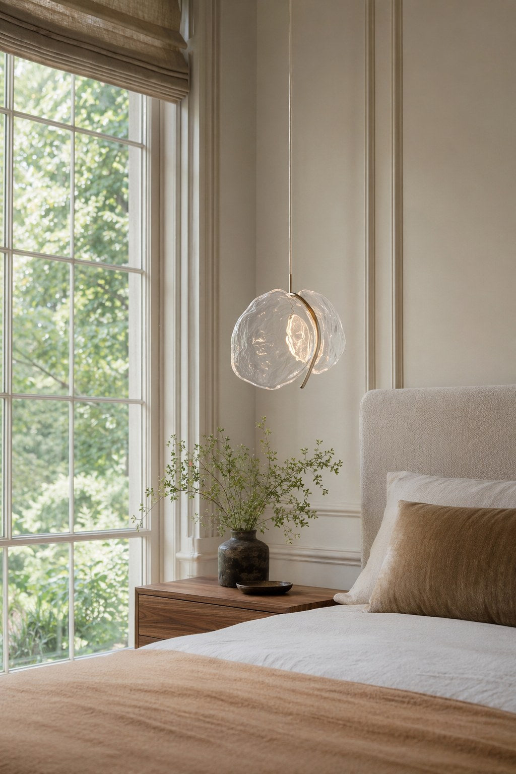 W&F Collection | Clear Blown Glass Petal Cascade Chandelier