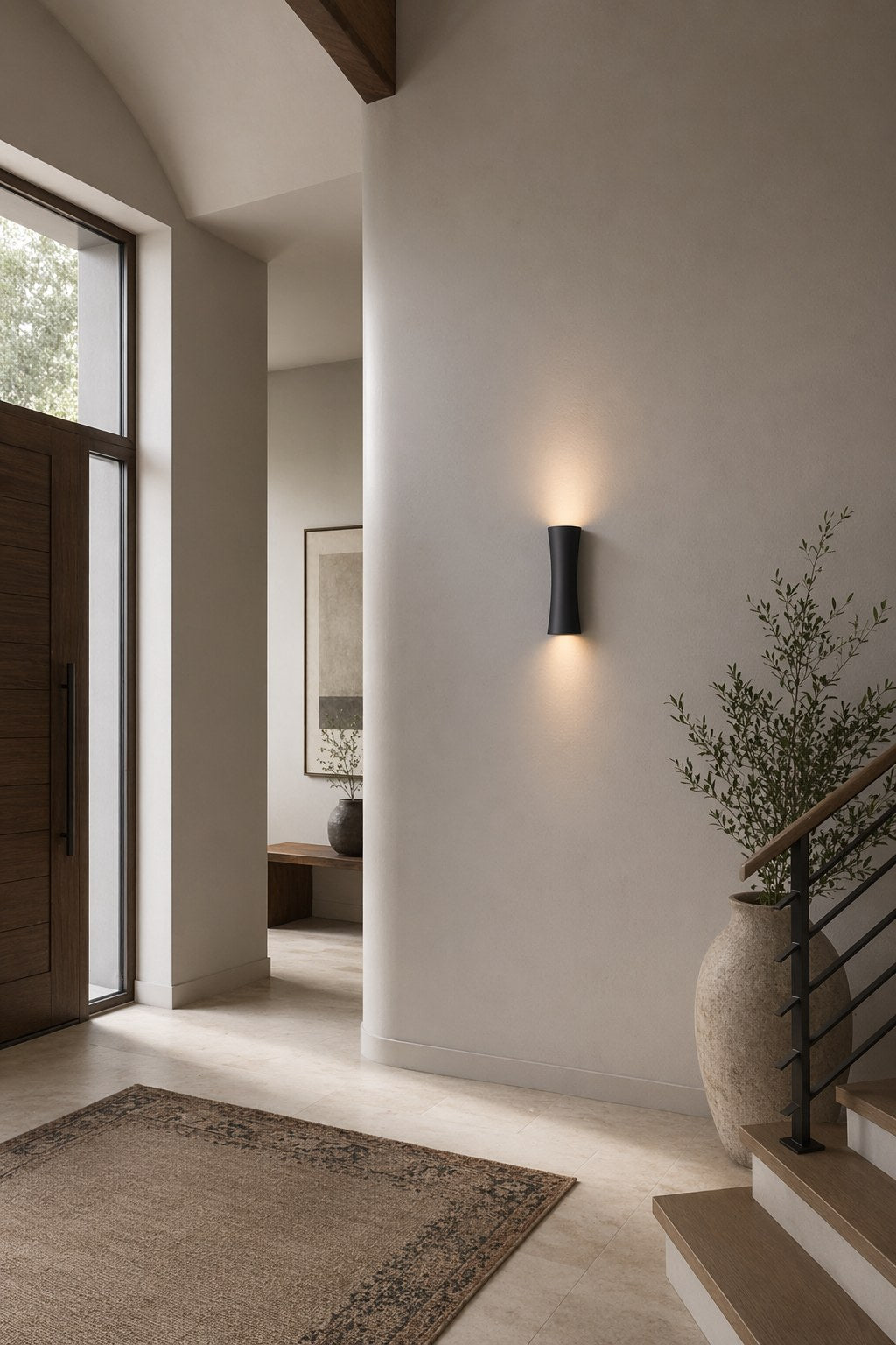 W&F Collection | Black Hourglass Up/Down LED Wall Sconce