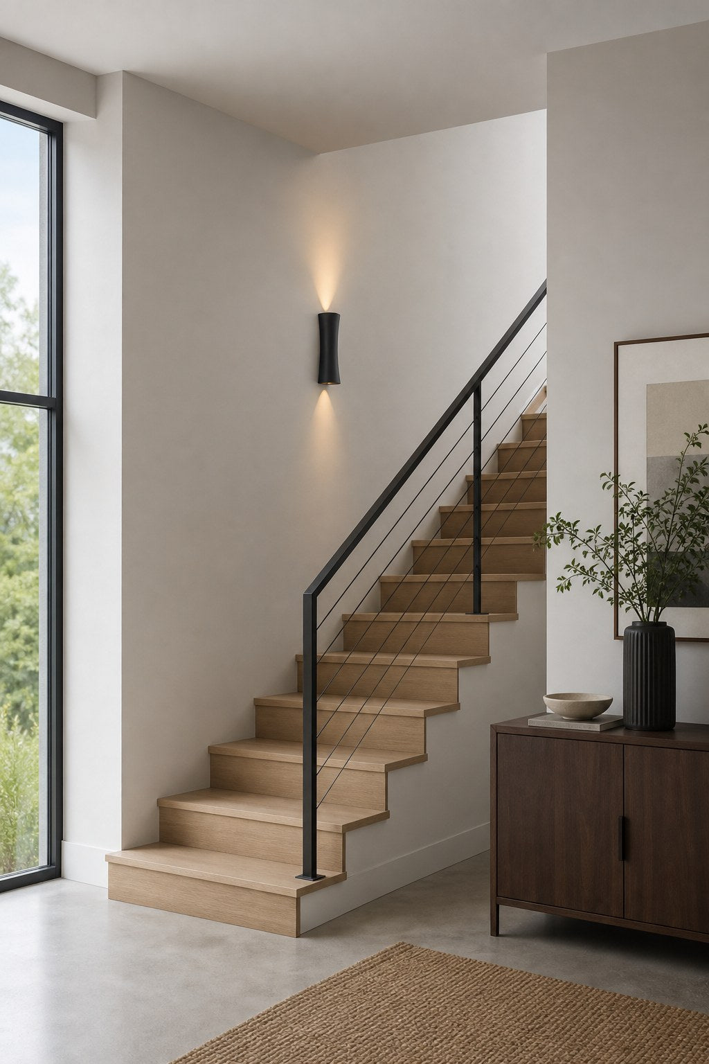 W&F Collection | Black Hourglass Up/Down LED Wall Sconce